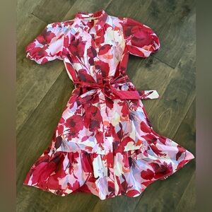 JULIA JORDAN Tie Back Pink Floral Dress  Size 6